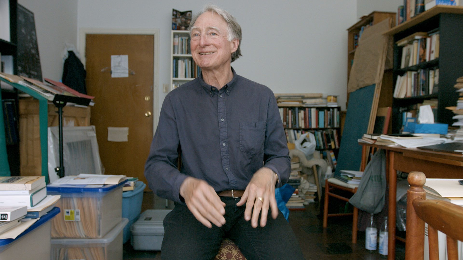 Colin Browne, writer in his studio in Vancouver