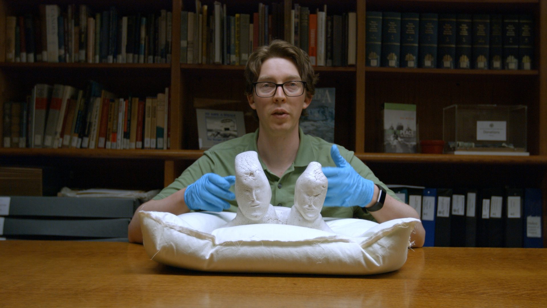 Duncan MacLeod curator at the Vancouver Maritime Museum talks about "Twin Spirits", an Inuit work made out of whalebone with Marc Johnson