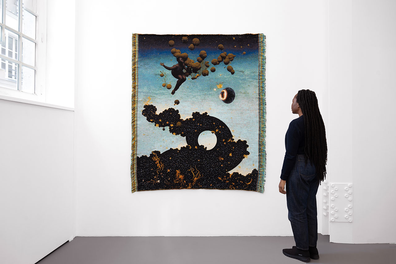 Marc Johnson, Arrival, 190 x 165 cm, cotton, merino wool, polyester woven together, 2024