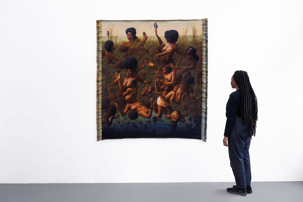 Marc Johnson, Runaways, 170 x 160 cm, cotton, merino wool, polyester woven together, 2024